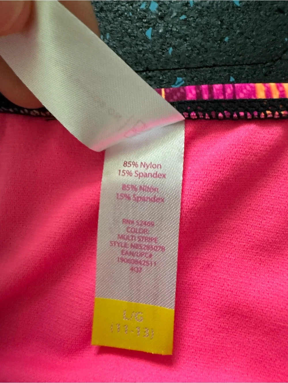 NOBO Girls' Pink and Multi-Color Striped Swim Bottoms